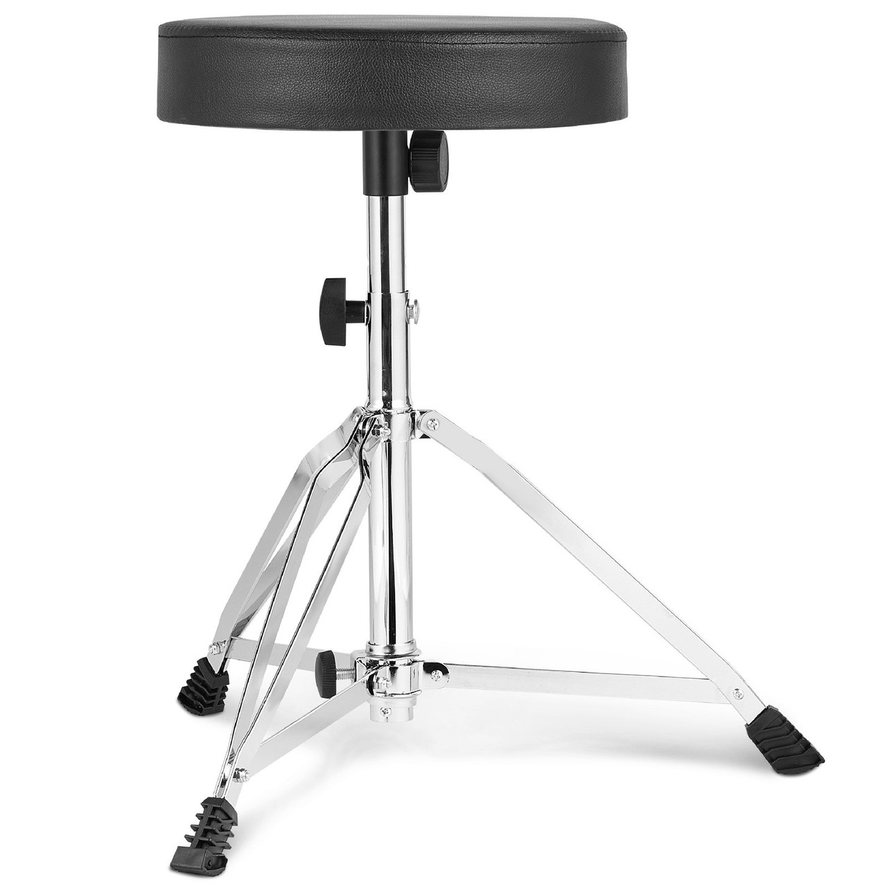 Drum Throne, 19.3 to 23 in / 490-585 mm Height Adjustable, Padded Drum Stool Seat with Anti-Slip Feet 5A Drumsticks 330 lbs / 150 kg Maximum Weight Capacity, 360Â° Swivel Drum Chair for Drummers