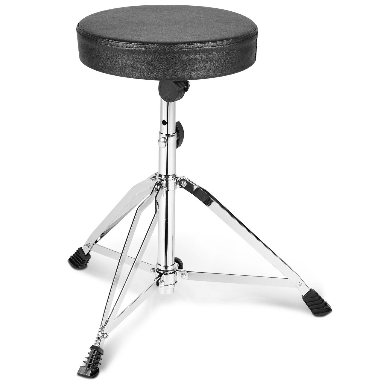 Drum Throne, 19.3 to 23 in / 490-585 mm Height Adjustable, Padded Drum Stool Seat with Anti-Slip Feet 5A Drumsticks 330 lbs / 150 kg Maximum Weight Capacity, 360Â° Swivel Drum Chair for Drummers