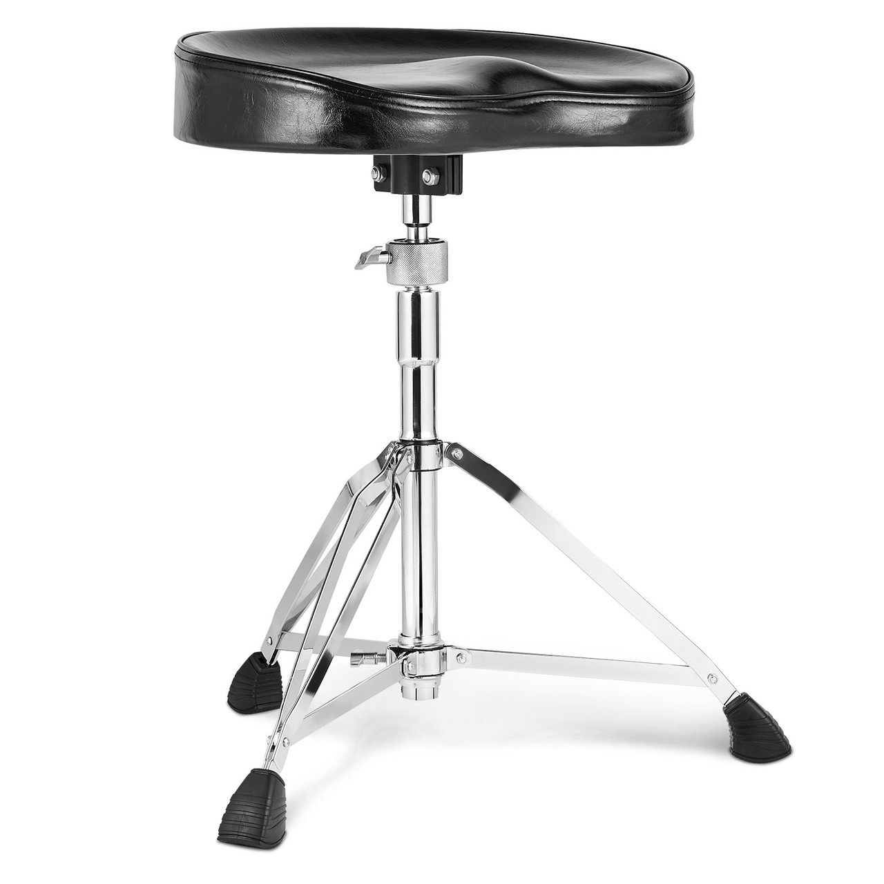Drum Throne, 21.3-26.4 in / 540-670 mm Height Adjustable, Padded Drum Stool Seat with Anti-Slip Feet 5A Drumsticks 500 lbs / 227 kg Maximum Weight Capacity, 360Â° Swivel Drum Chair for Drummers