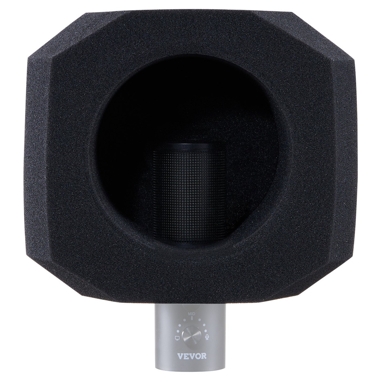 Microphone Isolation Ball, High-Density Acoustic Foam, Windscreen Isolation Shield with Dual-Layered Pop Filter, for Ï†1.57 to 2.36 in Microphones Vocal Isolation Booth Noise Reflection Reduction