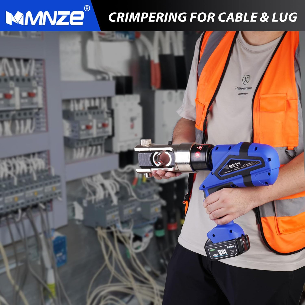 EZ-300 Electric Hydraulic Crimping Tool - 18V Rechargeable, 60KN, For Cable Lugs 16-300mm², With 10 Dies - View #13
