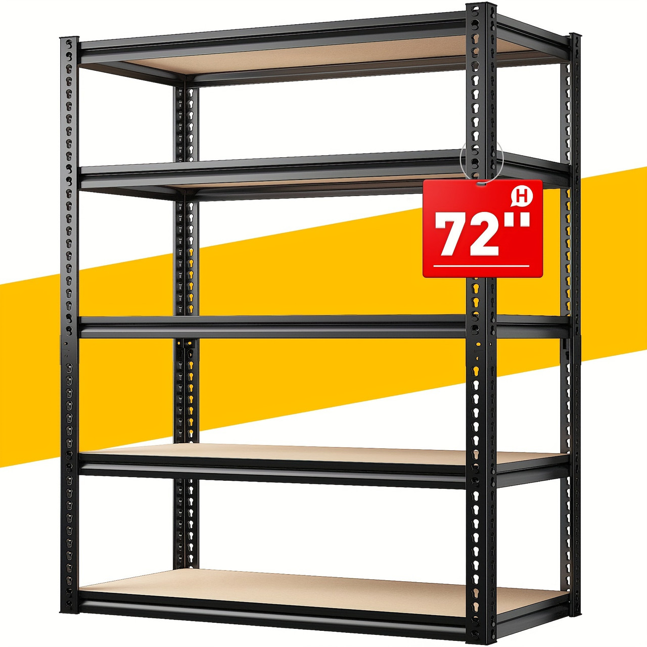 2000LBS Garage Shelving 72''H Storage Shelves Heavy Duty Shelving 5 Tier Metal Shelves For Garage Shelves 35.5"W X72"H X 15.8"D, Adjustable Shelving Unit For Basement Pantry Utility Rack Shelf