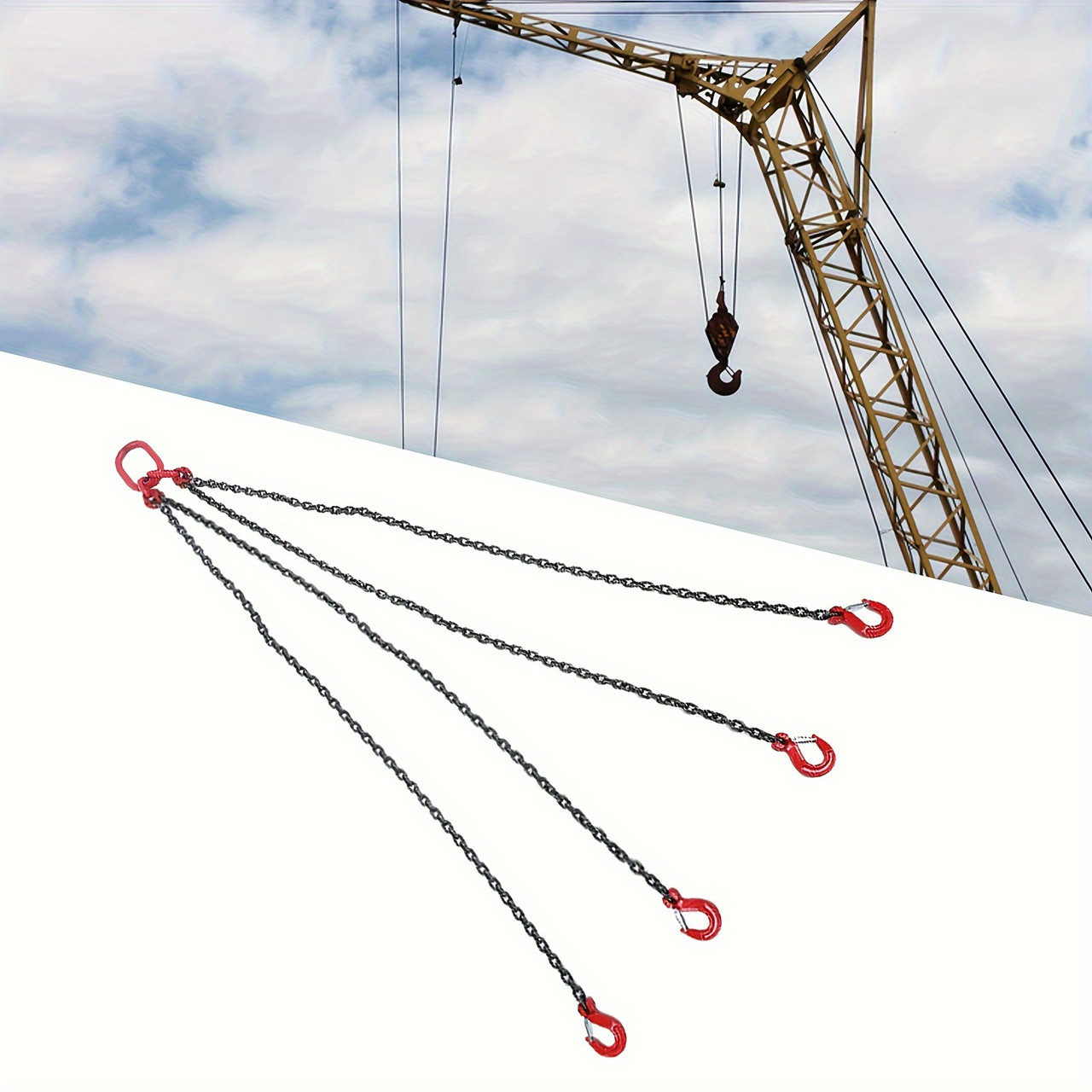 Chain Sling 59.06inch 4 Leg Steel Chain Lifting Sling For Factory Building Site Mining Harbor Construction 3T Chain Sling4 Leg Chain Sling4 Way Chain Sling Lifting ChainChain Lifting SlingEngine Lift Chain