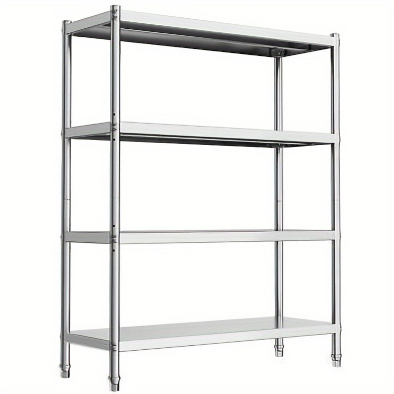 BreezeLodge 4- Tier Stainless Steel Shelving Unit, 48"x18"x60" Durable Storage for Kitchen, Garage, Office, Restaurant, Warehouse