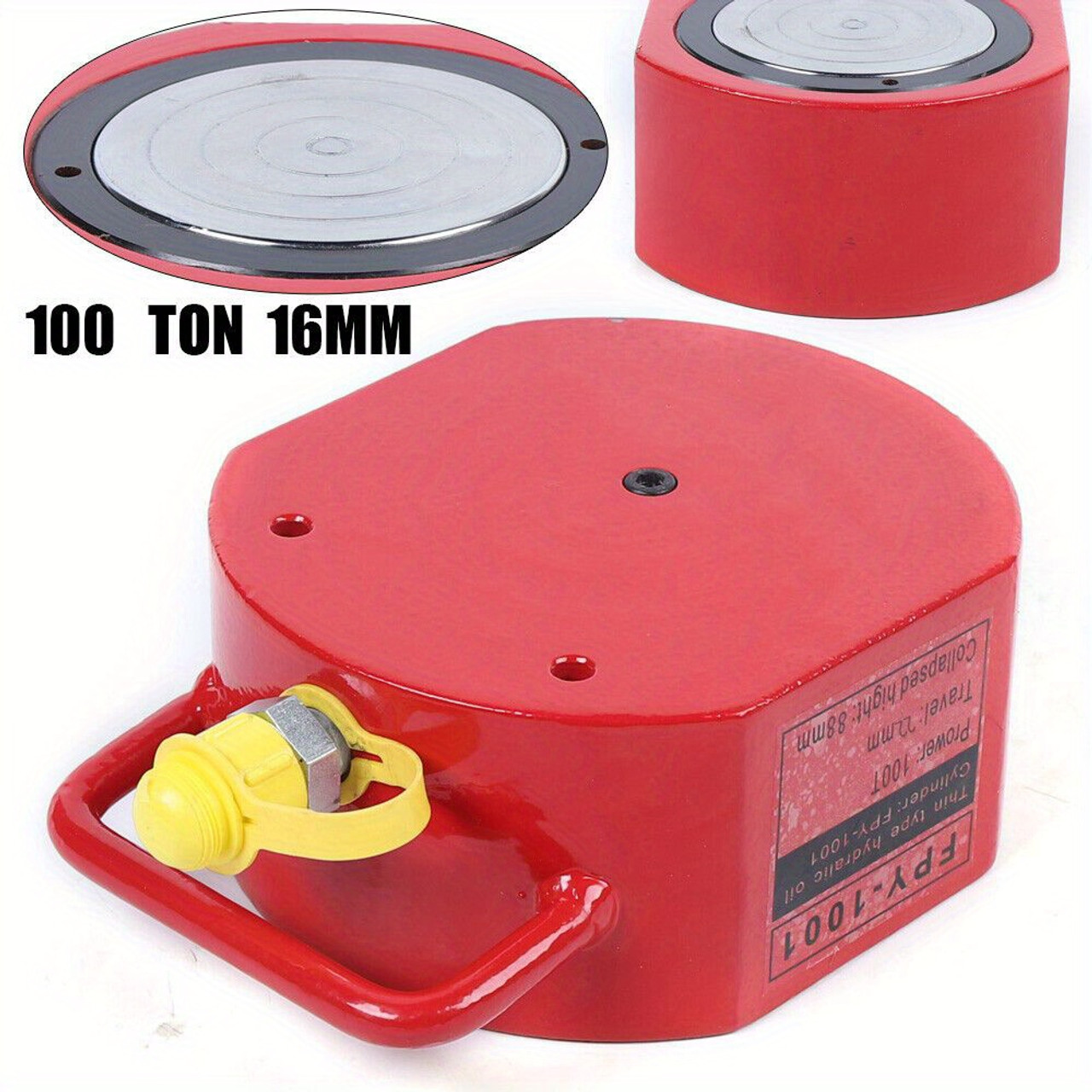 100 Tons 16mm Stroke Single Acting Hydraulic Cylinder Low Profile Flat Jack Ram