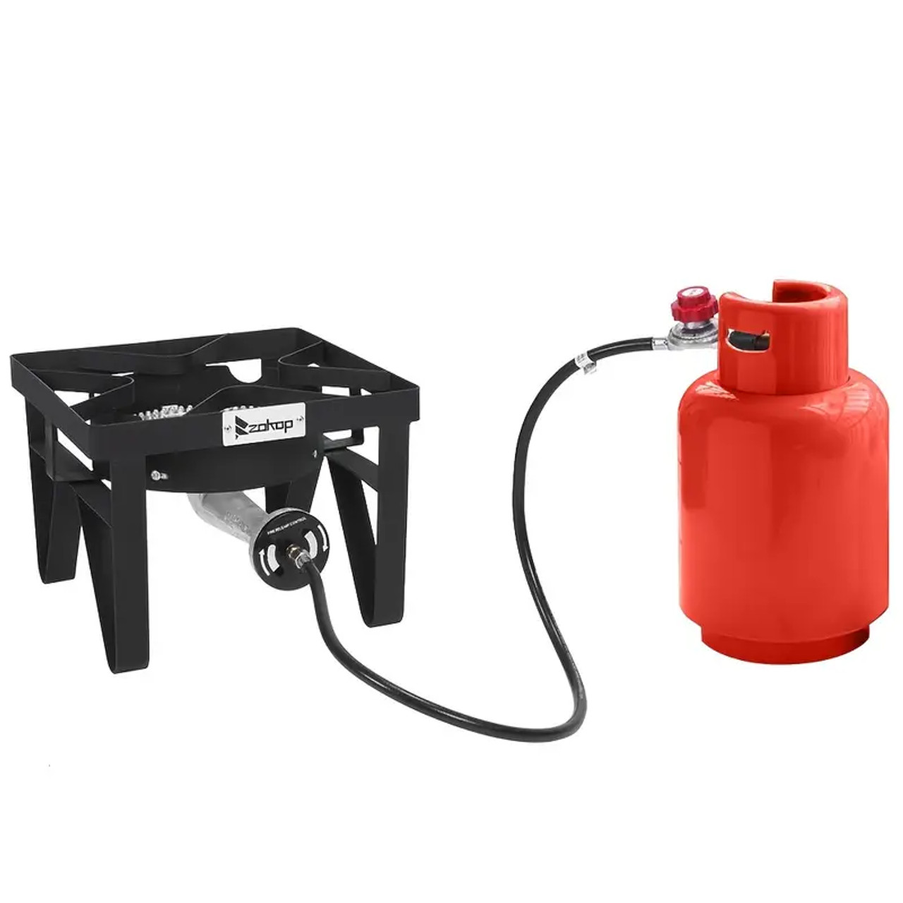 1 Burner short square Propane Gas Stove For Outdoor Cooking, 225, 000 BTU Camping Cooker With Removable Legs & Adjustable PSI Regulator For Backyard Cooking BBQ Baking Frying