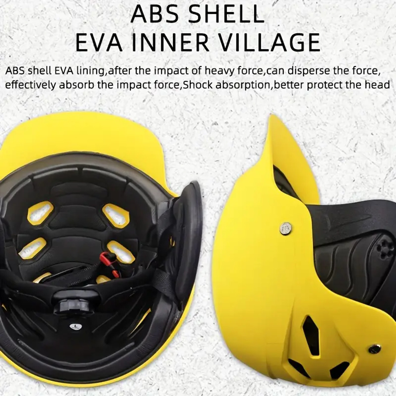 ABS Water Rescue Helmet: Skiing, Biking, Adjustable Wakeboarding, Rafting, and Kayaking Safety Gear with Detachable Ear Protection yellow matte