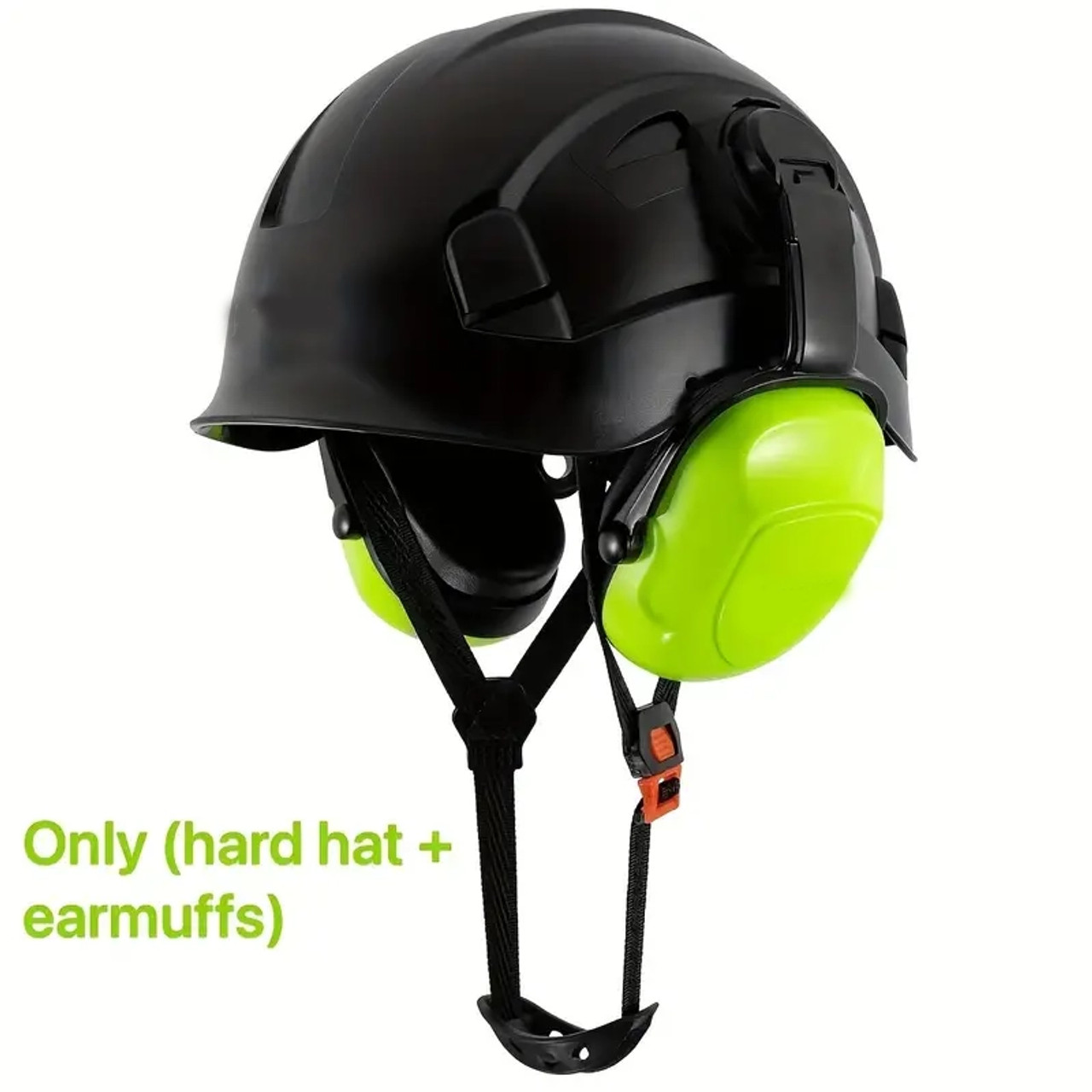 Construction Work Safety Helmet With Goggles And Noise-reducing Industrial Protective Soundproof Earmuffs Hard Hat, (hard Hat+earmuffs+goggles) Set Or (hard Hat+earmuffs) Set Black color