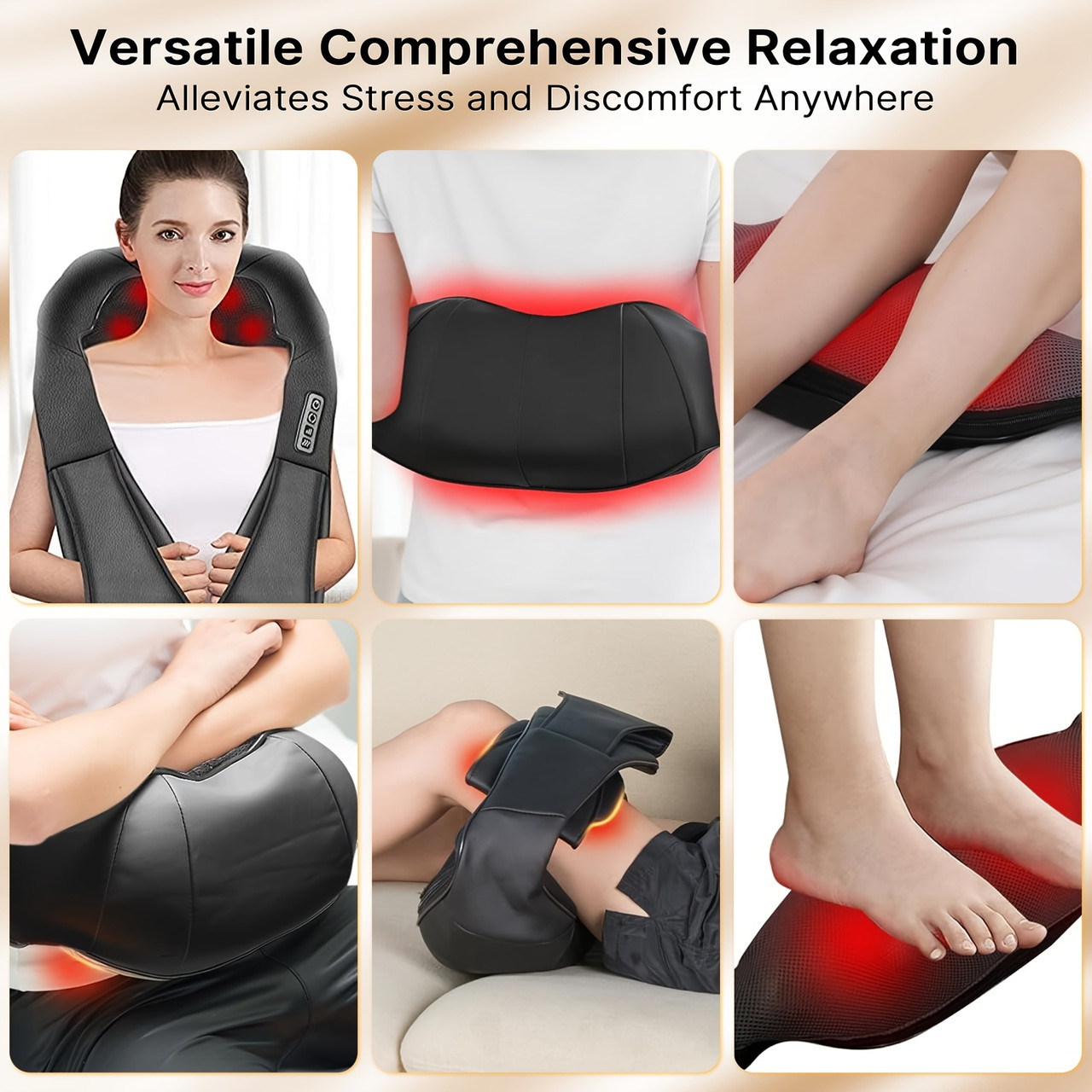 Back and Neck Massager with Heat, Electric 4D Massager Neck and Shoulder Massager, Deep Kneading Massage Pillow for Body Muscle, Use at Home, Office, Car- Best Gifts for Women Men Mom Dad, Christmas Gift