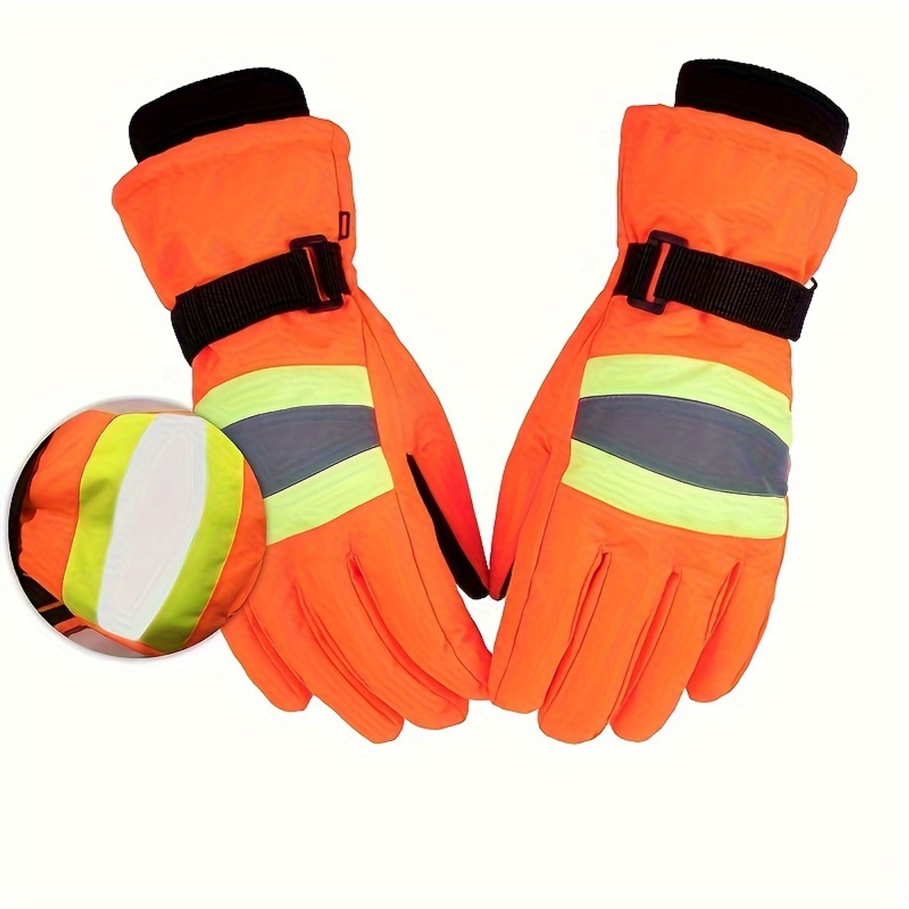 1 Pair Winter Thickened Warm Gloves, Windproof Cold-Resistant, Hand Washable Woven Polyester Fiber, for Outdoor Work, Hiking, Skiing, Cycling