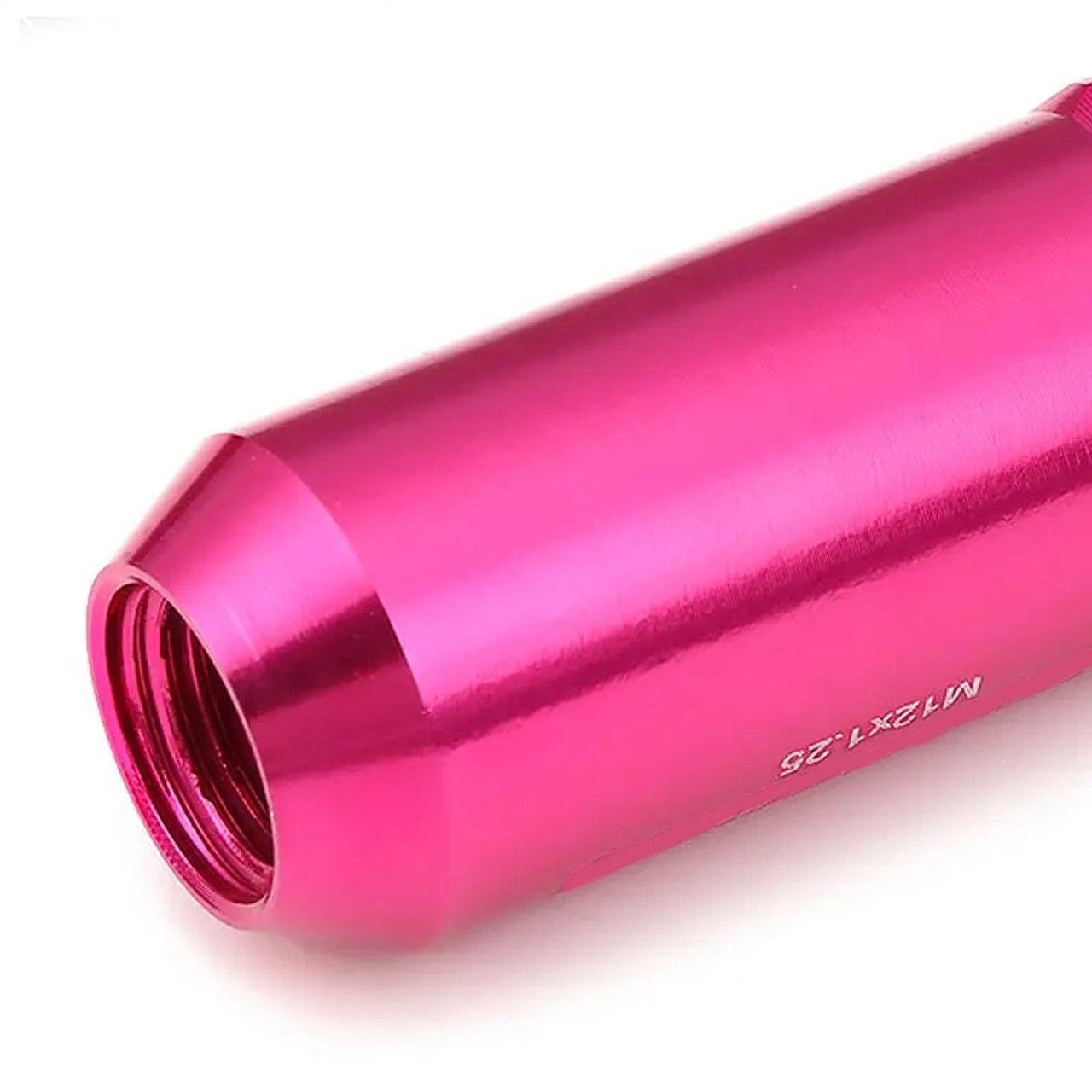 JDM Open-End Hexagon 20 Lug Nuts Set Adapter Key M12X1.25 25mm OD/60mm Tall pink color
