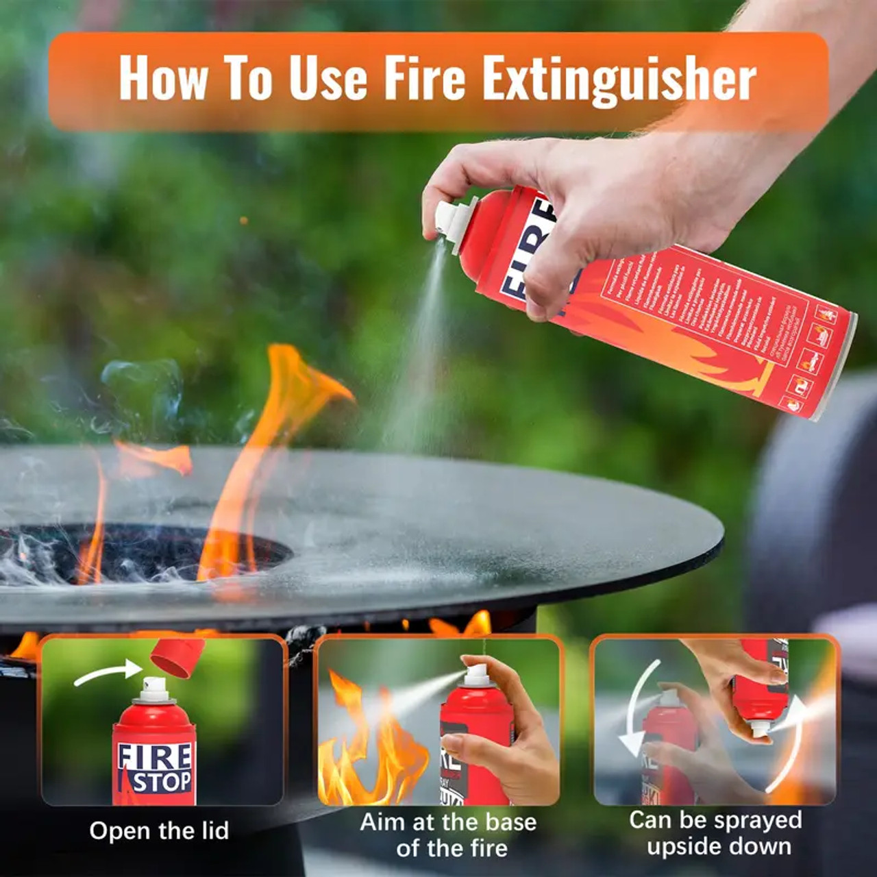 1 pcs Portable Water - based Fire Extinguishers with 8 - in - 1 Functions and Mounting Brackets. These fire extinguishers are suitable for automotive accessories, home decoration, kitchen use, outdoor camping, party decoration