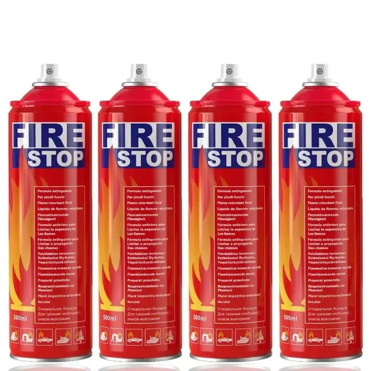 4 pcs Portable Water - based Fire Extinguishers with 8 - in - 1 Functions and Mounting Brackets. These fire extinguishers are suitable for automotive accessories, home decoration, kitchen use, outdoor camping, party decoration