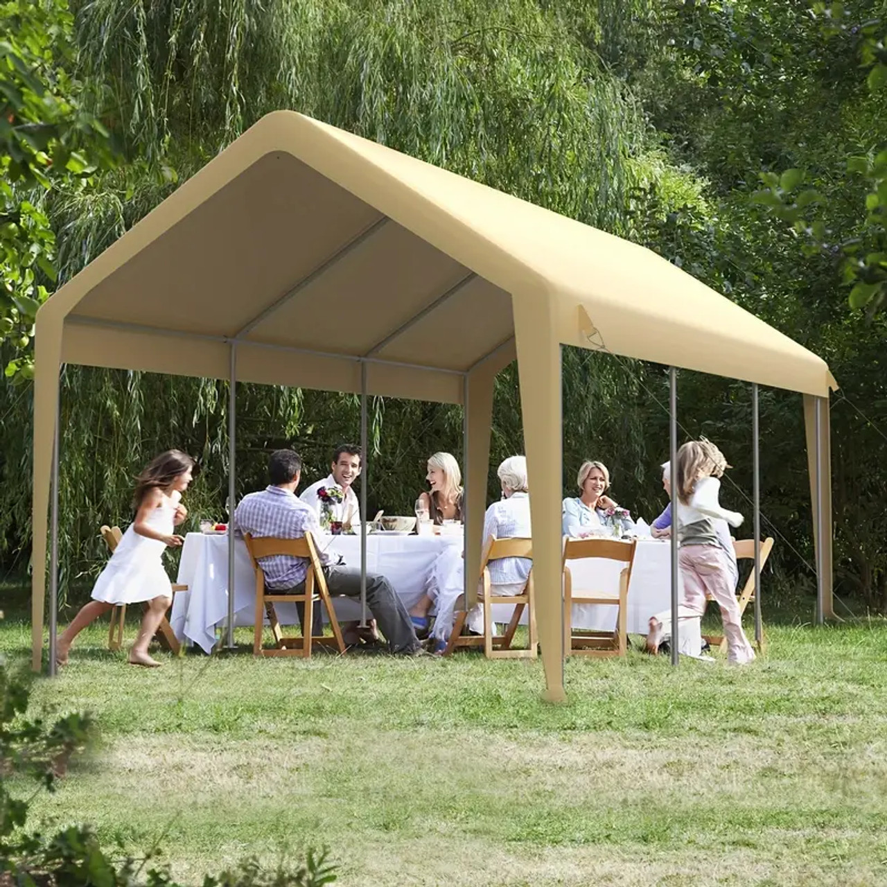 10'x20' Yellow Carport Replacement Canopy Cover - Waterproof, UV & Wind Resistant PE Fabric (COVER ONLY, FRAME NOT INCLUDED)