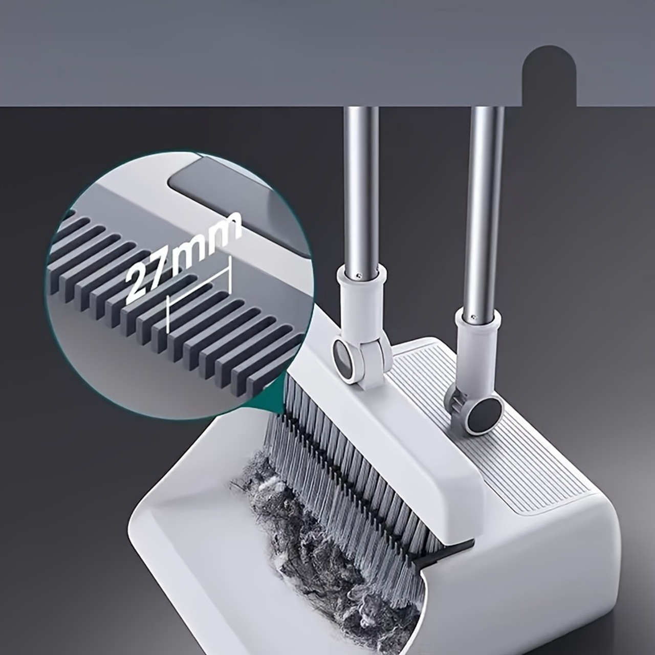 Broom And Dustpan Combo Set For Sweeping Indoor And Outdoor Broom 3 In 1 Long Handle Broom And Dustpan Set, Heavy Duty Push Broom For Household Cleaning Bathroom Kitchen