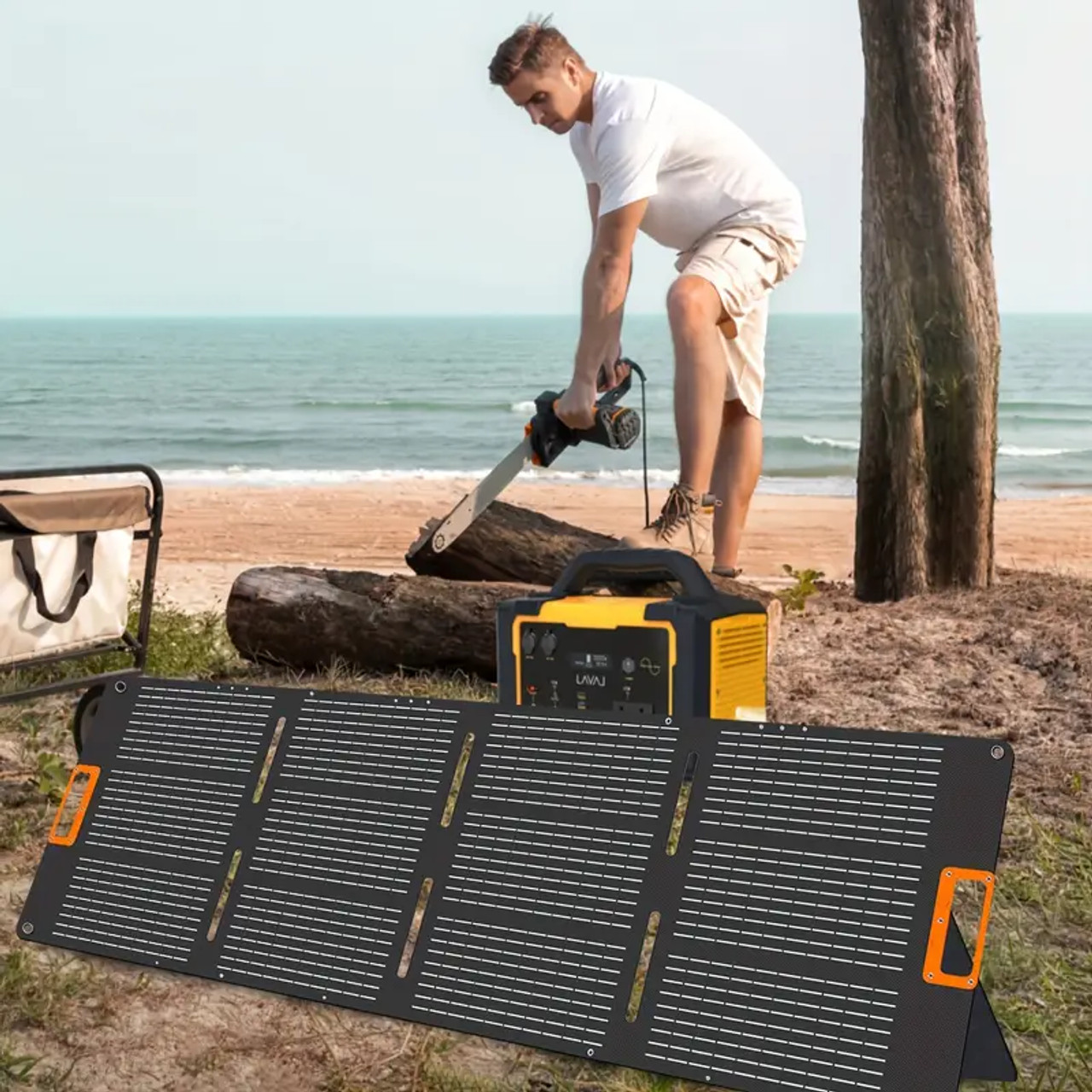 100W Portable Solar Panel, Foldable Solar Panel Power Backup, Solar Charger For Power Station RV Camping Off Grid