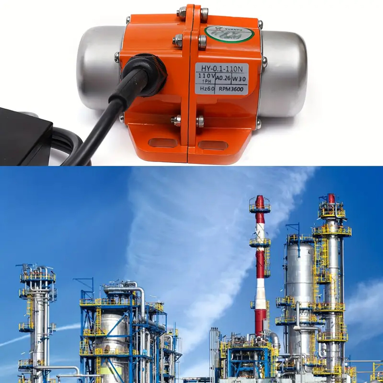 1pc 10 Single Phase AC Vibration Motor - 110V Hard-Wired Asynchronous Vibrator for Shaker Table, 3600RPM, No Battery Required - Industrial Grade - For DIY Projects & Industrial Applications - Great Gift for Makers & Engineers 30W