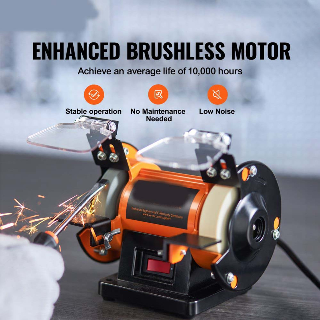Bench Polisher & Buffing Machine for Metal/Jewelry/Wood - With Wool & Abrasive Wheels, 100 Tools, 3590RPM