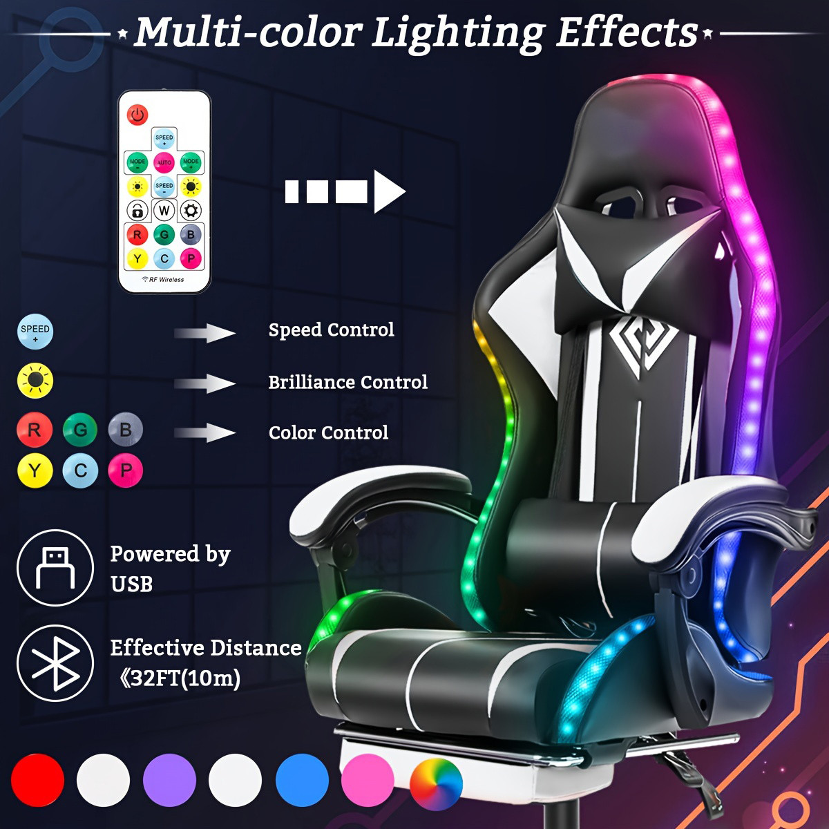 Chair Type: Chaise-lounge
Frame Material: Metal
Filling Material: Sponge
Back Style: Solid
Movement Type: Rotating
Operation Instruction: Wipe Clean
Seat Recliner Operation Mode: Manual
Surface Recommendation: Other
Seat/Recliner Adjustment Method: Handle
Power Supply: USB Powered
Color: Blue + Black