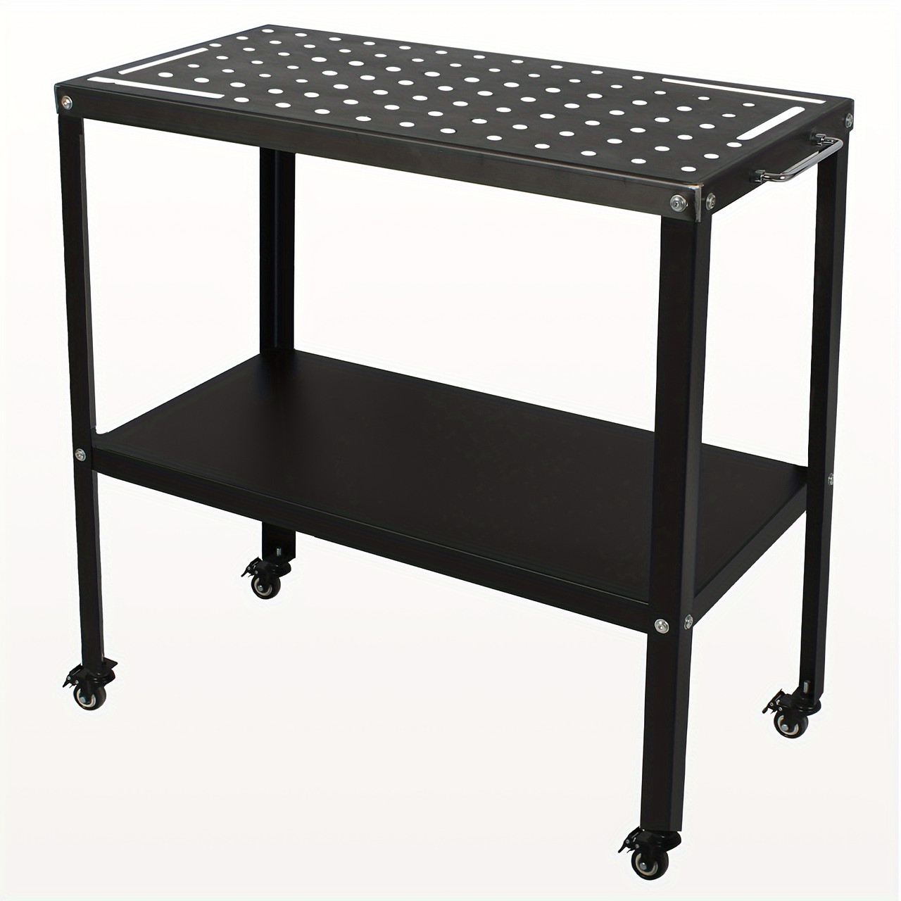 Welding Table Welding Cart 36"Ã—18", 1200lbs Load Capacity Industrial Workbench With 5/8" Holes Fixture Table With Wheels black