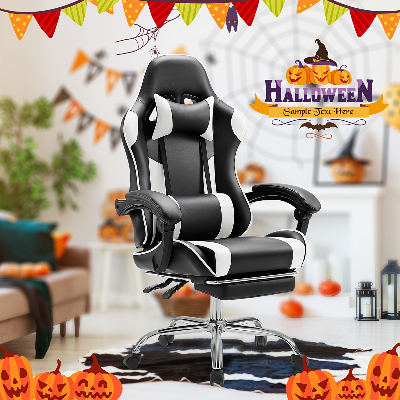 Ultimate Gaming Throne - Ergonomic Computer Chair with Footrest, Lumbar Support, Height Adjustment, 360° Swivel, Headrest, and Breathable Mesh for Long-Lasting Comfort and Productivity in Office or Gaming Sessions Gray Color