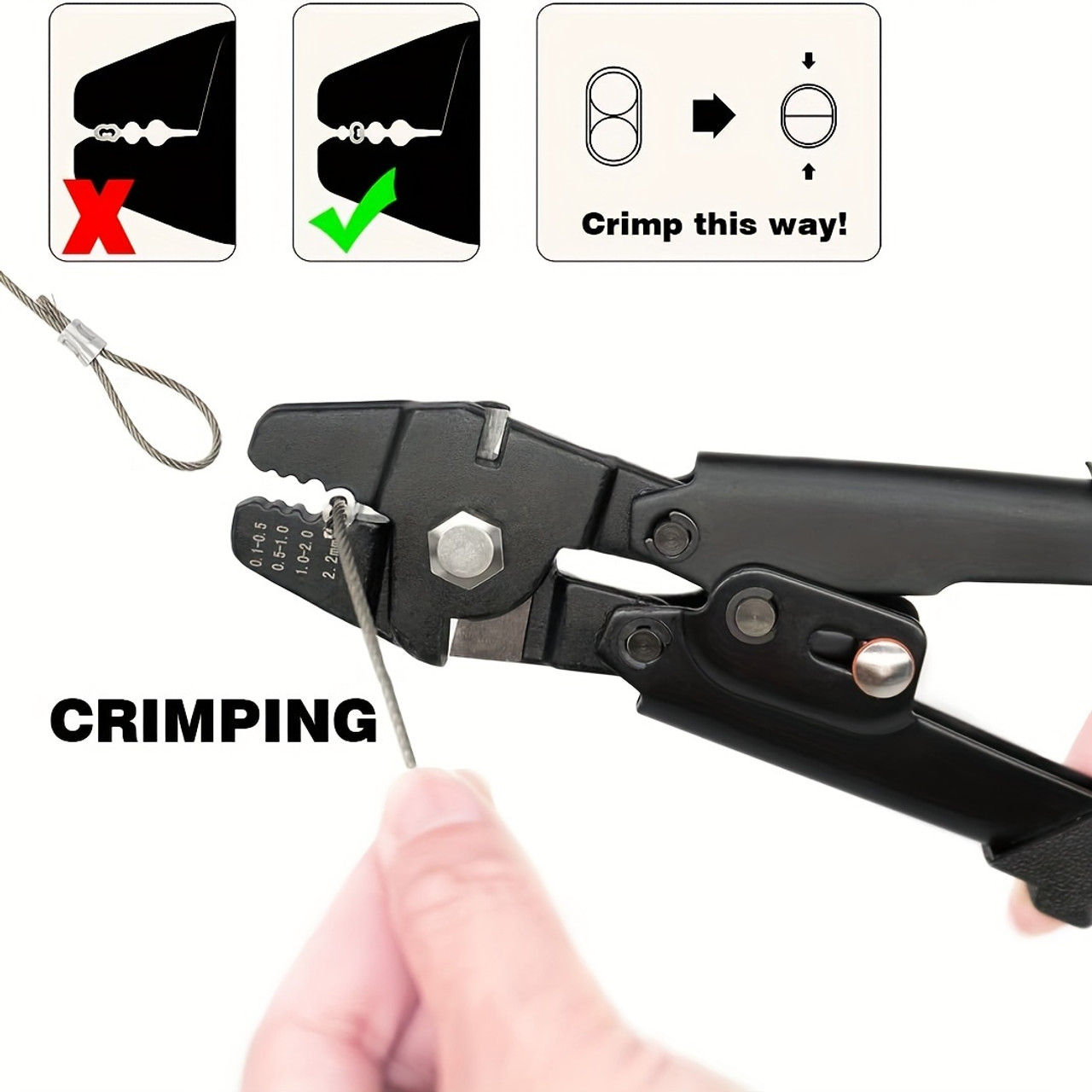 304 Stainless Steel Wire Rope Crimping Kit, 328ft 1/16" Cable with 7x7 Strand Core, Includes 200 Aluminum Crimping Loops and 50 M2 Stainless Steel Thimbles, Corrosion Resistant, High Strength, No Battery Required