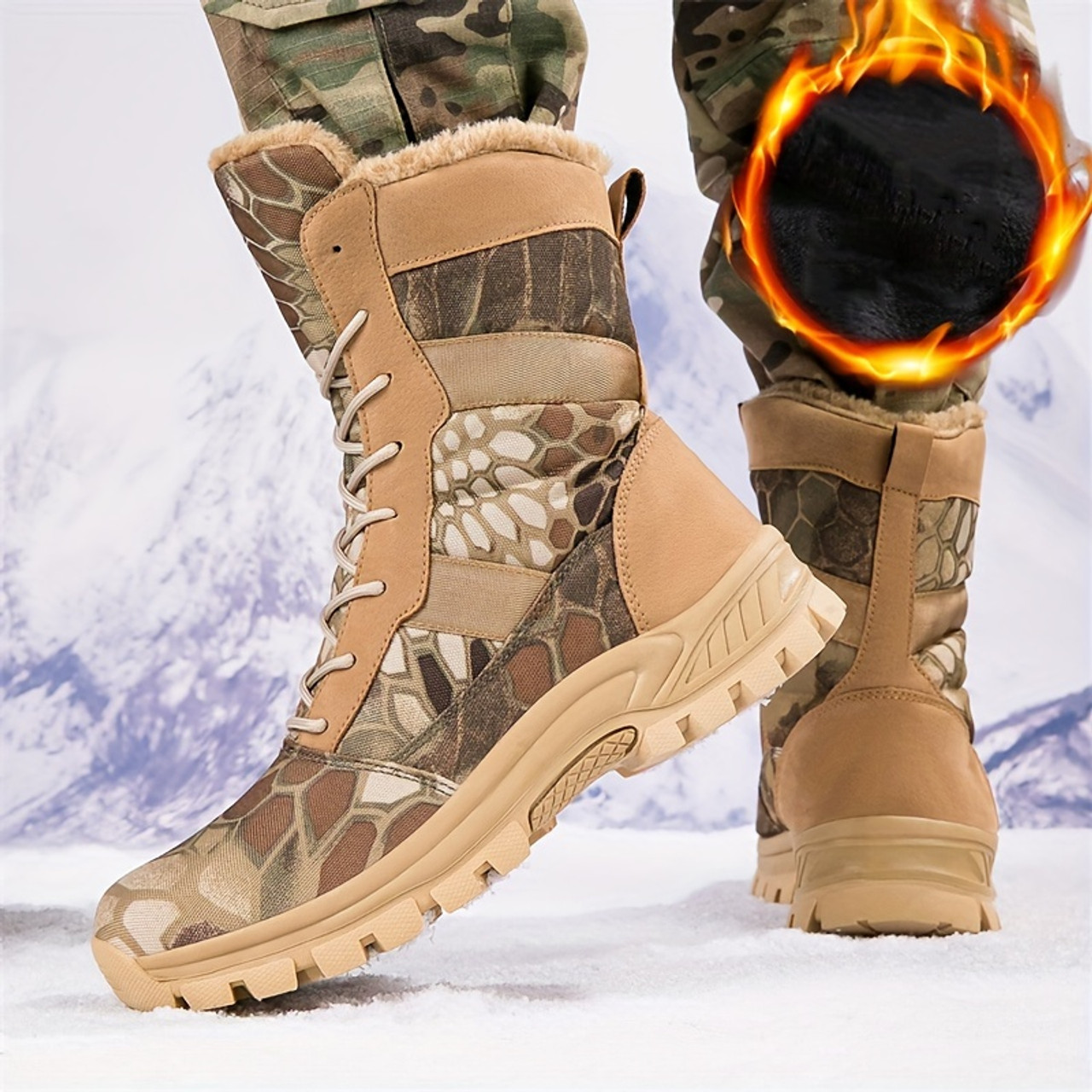 Winter Snow Boots - Thickened Non-Slip High-Top Short Boots for Men and Women Plus Size - Travel Hiking Sports Mountaineering Shoes