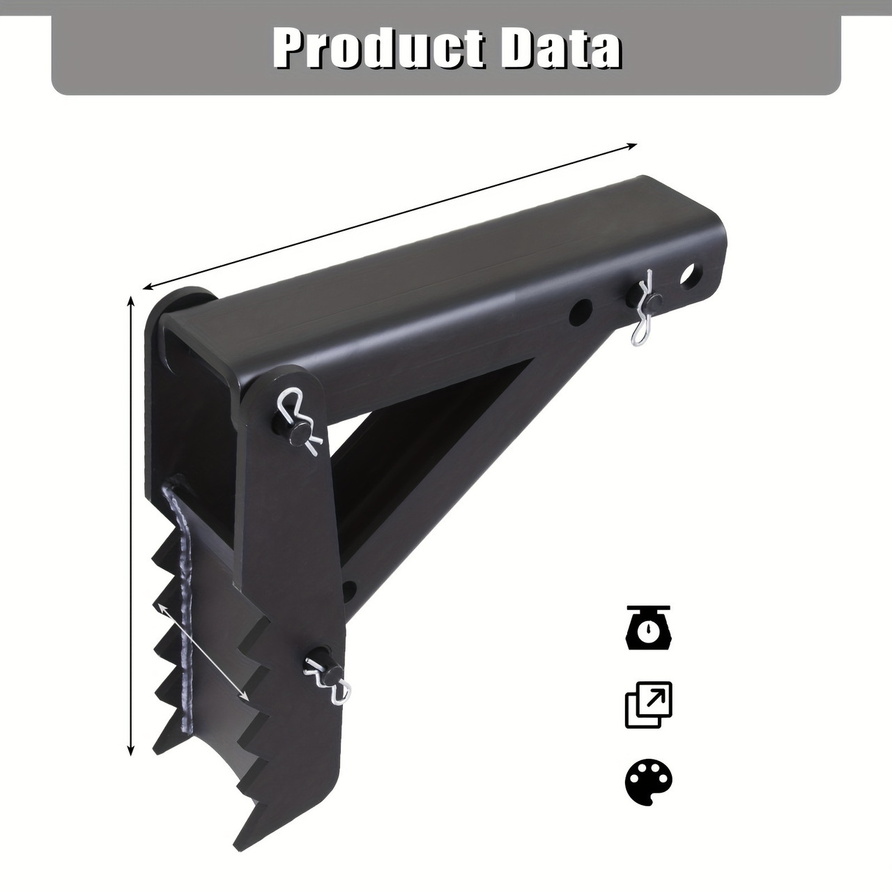 32 Inch Adjustable Folding Backhoe Excavator Thumb Attachments, 1/2 Inch Teeth Thick Steel Plate Assembly Weld On
