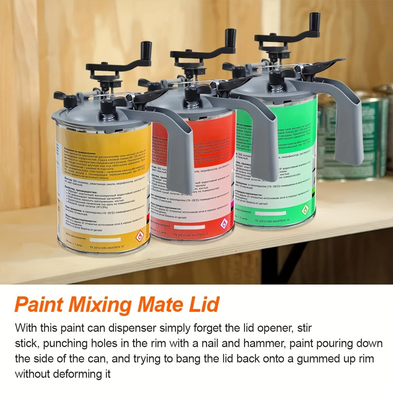 1 Set Universal Paint Mixer Tool - Efficiently Mix Car Paint, Spray Paint, and Pulp Cover with 1L Color Mixing Jar - Ideal for Automotive and DIY Projects 33.81oz rotating lever