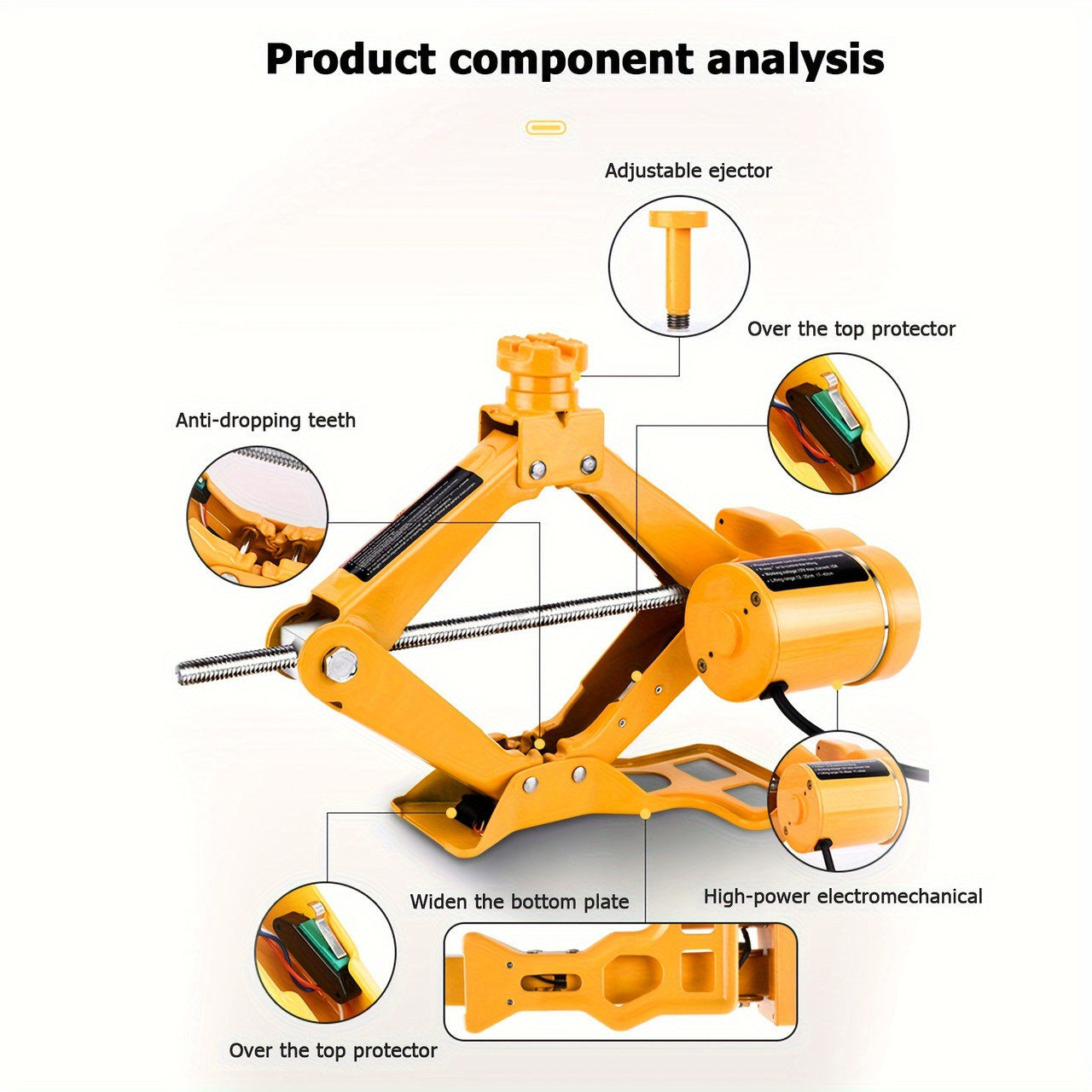 Electric Car Jack, 5 Ton 12V Scissor Car Jack Electric, Electric Car Jack Kit For Car SUV Sedan Tire Changing