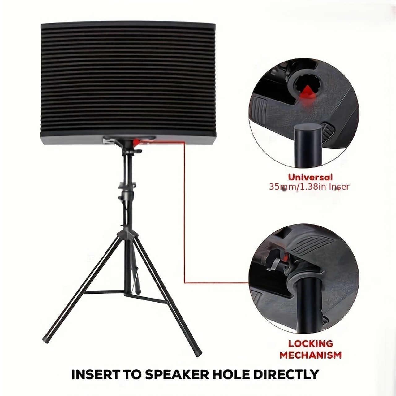 2PK 4ft WB  Speaker Stand Tripod Floor Adjustable Up to 48 Inch DJ Studio Monitor Stands Pole Mount Pair - Valentine's Day Gift