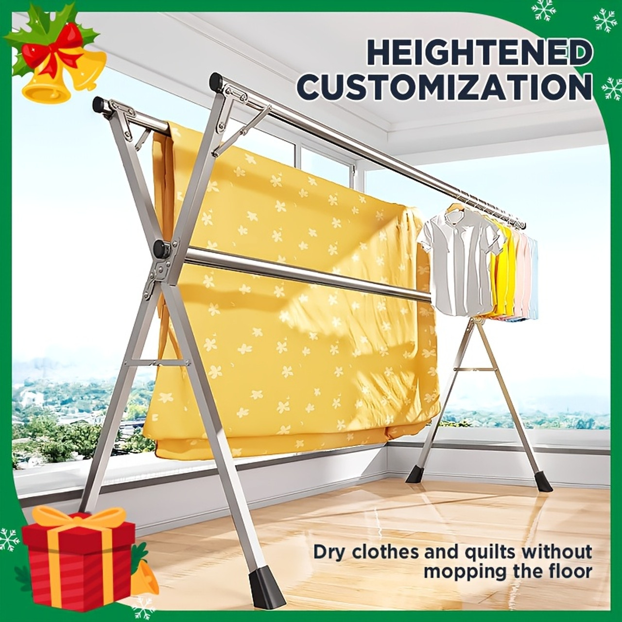 Clothes Drying Rack 78.7 Inches Folding Outdoor Indoor, Drying Rack Clothing Collapsible, Foldable Laundry Drying Rack, Heavy Duty Stainless Steel Clothesline, Drying Racks Clothes Drying Rack 78.7 Inches Folding Outdoor Indoor, Drying Rack Clothing Collapsible, Foldable Laundry Drying Rack, Heavy Duty Stainless Steel Clothesline, Drying Racks