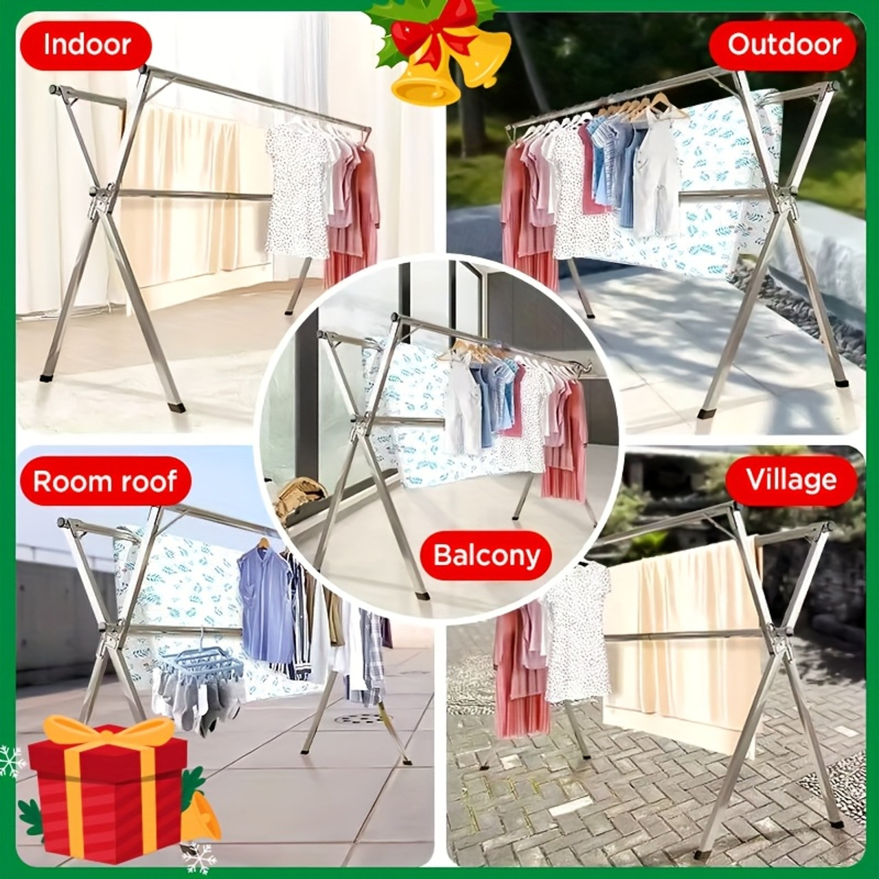 Clothes Drying Rack 78.7 Inches Folding Outdoor Indoor, Drying Rack Clothing Collapsible, Foldable Laundry Drying Rack, Heavy Duty Stainless Steel Clothesline, Drying Racks Clothes Drying Rack 78.7 Inches Folding Outdoor Indoor, Drying Rack Clothing Collapsible, Foldable Laundry Drying Rack, Heavy Duty Stainless Steel Clothesline, Drying Racks