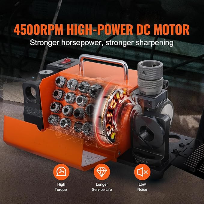 Drill Bits Sharpener, 3-20mm Drill Bits Grinder Sharpener, Lip Relief Angle & 95Â°-135Â° Point Angle Adjustable Drill Bit Re-Sharpener, Portable Sharpening Machine with 18 Collets, CBN & SDC Wheel MR-20G