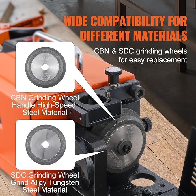 Drill Bits Sharpener, 3-20mm Drill Bits Grinder Sharpener, Lip Relief Angle & 95Â°-135Â° Point Angle Adjustable Drill Bit Re-Sharpener, Portable Sharpening Machine with 18 Collets, CBN & SDC Wheel MR-20G
