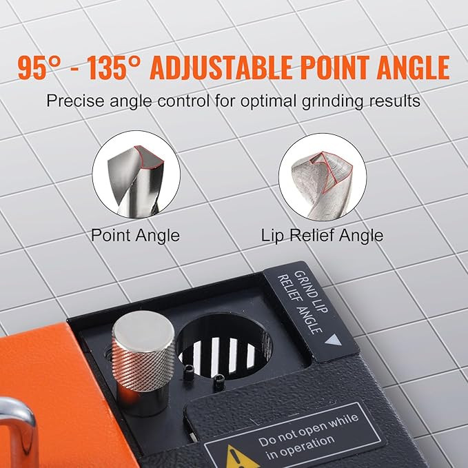 Drill Bits Sharpener, MR-13A Drill Bits Grinder Sharpener 3-13mm, 95Â° to 135Â° Point Angle Adjustable Drill Bit Re-Sharpener, Portable Bits Sharpening Machine with 11 Collets, CBN Wheel for HSS MR-13A