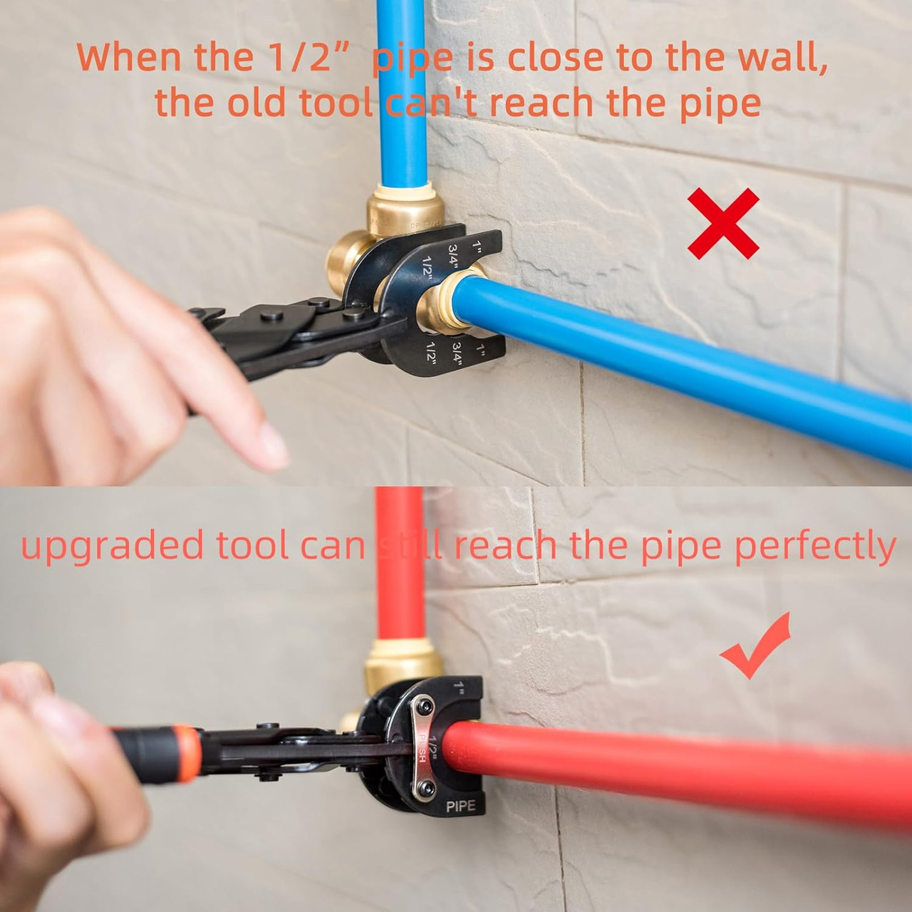 Push to Connect Removal Tool Disconnect Tongs Tool for 1/2â€, 3/4â€, 1â€ Push in Fittings Plumbing Tools for Removal PEX PVC Copper Pipe