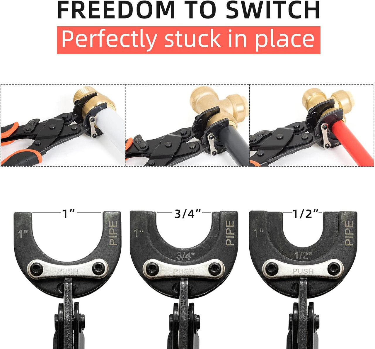 Push to Connect Removal Tool Disconnect Tongs Tool for 1/2â€, 3/4â€, 1â€ Push in Fittings Plumbing Tools for Removal PEX PVC Copper Pipe