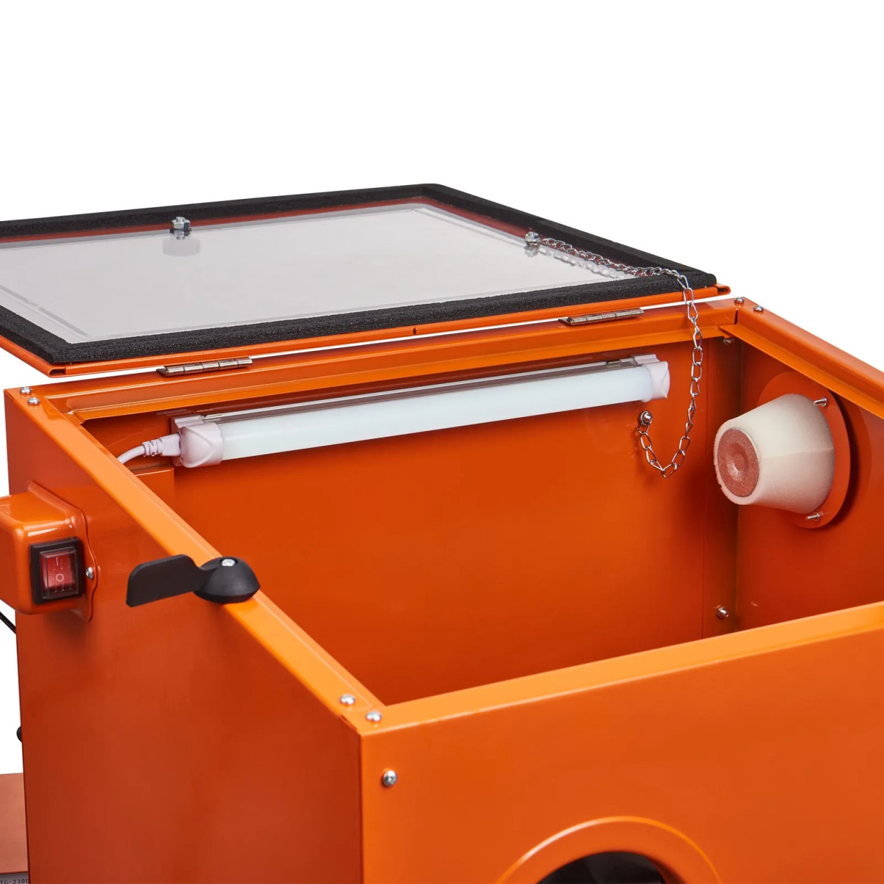 25 Gallon Portable Benchtop Sandblasting Cabinet, 40–120 PSI, Heavy‑Duty Steel, Blasting Gun & 4 Ceramic Nozzles