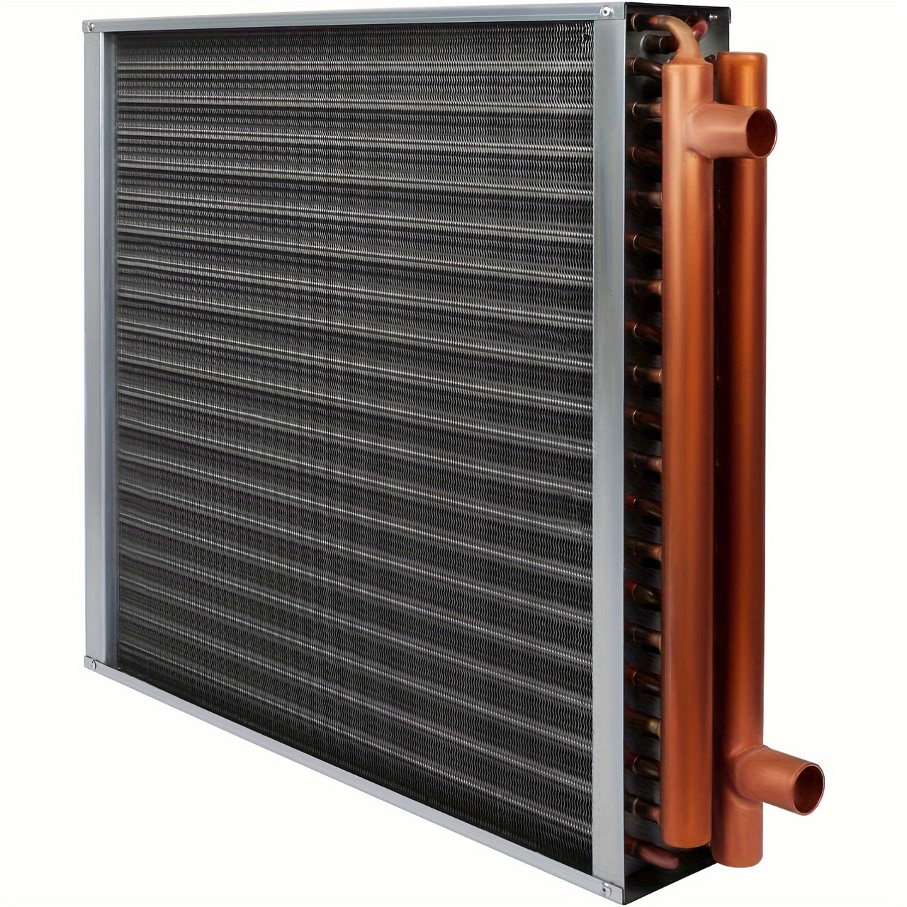 20x20" Water-to-Air Heat Exchanger with Copper Tubes â€“ Hydronic Heating, Wood Furnace Compatible, High-Temp Resistant, Easy Install, No Electricity Required, Durable Steel Design for Heat Recovery Systems