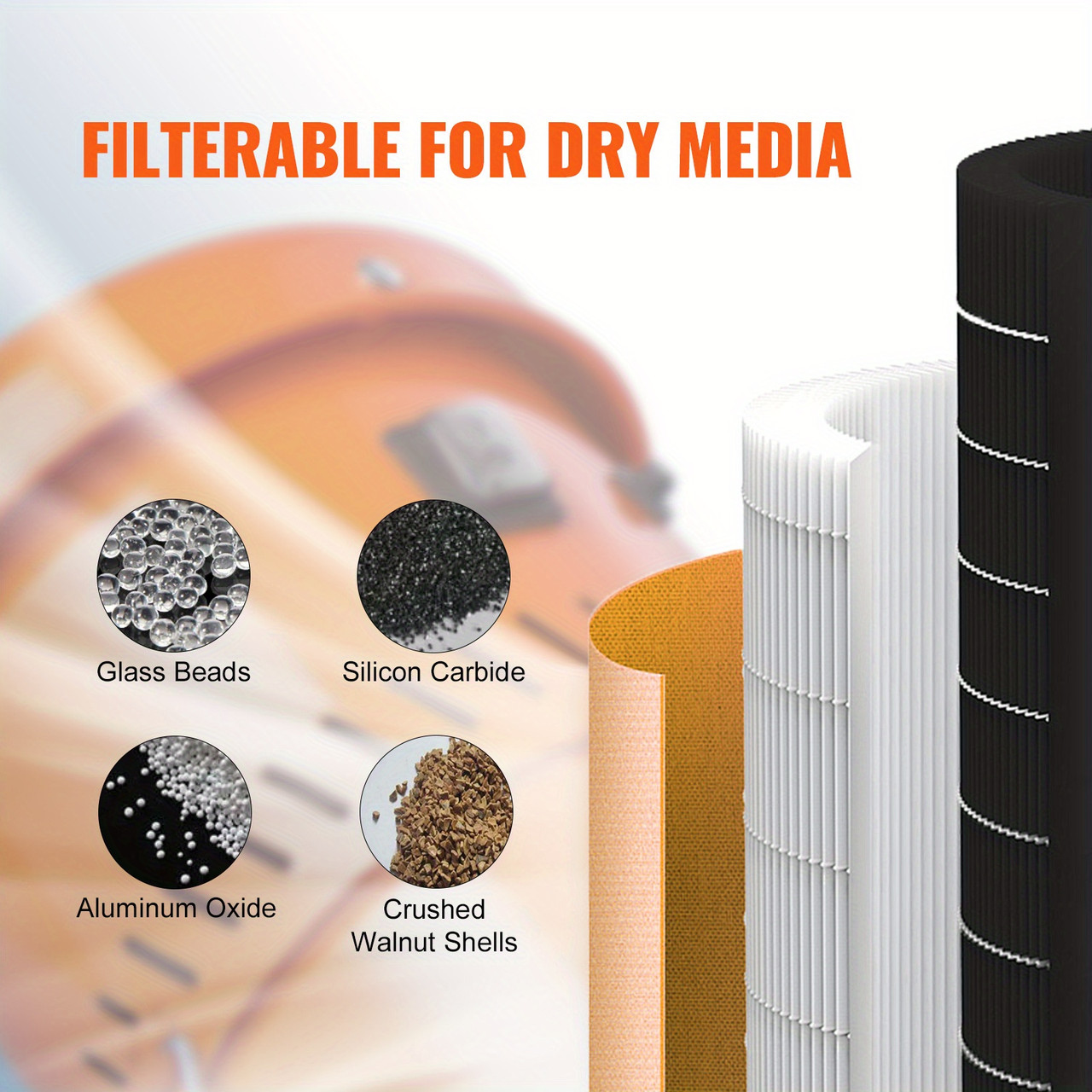 1.6-HP Dust Collection System - Dust Collector Media Reclaimer, 1.8 Gallon Capacity, Universal Fit for Sandblaster Cabinets and Media Blasters