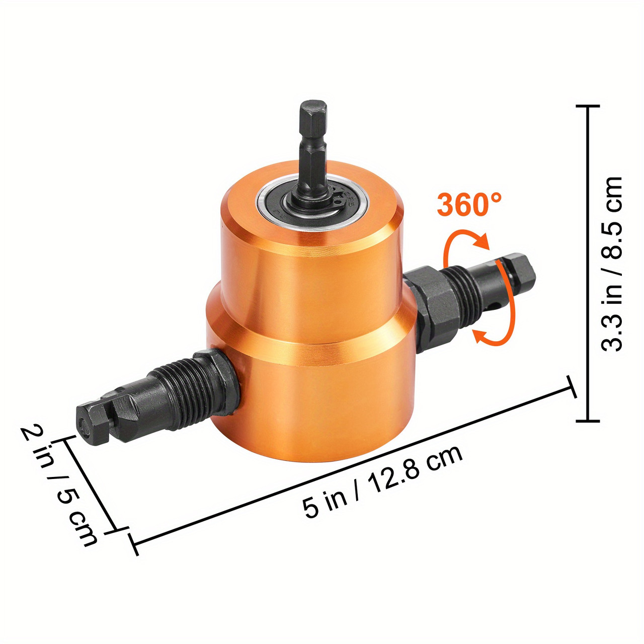 360-Degree Double Head  Sheet Metal Nibbler Cutter | Ideal for Straight, Curve, and Circle Cutting with Extra Punch and Die, Includes Cutting Hole Accessory and Step Drill Bit