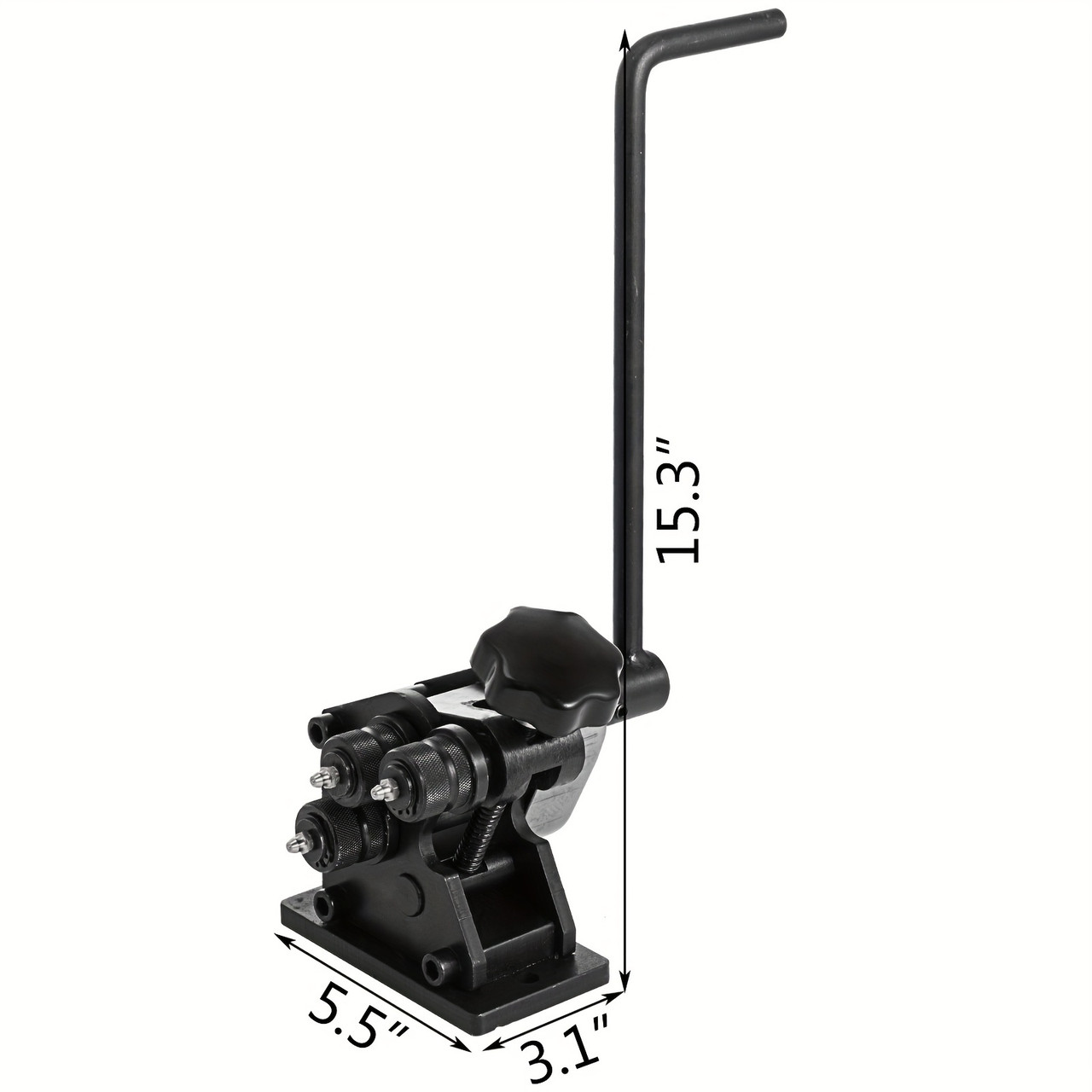 Manual Plate Steel Ring Bender - 13-1/2  Hand Crank Bender for 3 + Circular Rings, Heavy-Duty Portable Industrial Tool with Ergonomic Handle, No Assembly Required, Metalworking Equipment | Sturdy Base Design | Robust Machinery, Metal Bending Tool