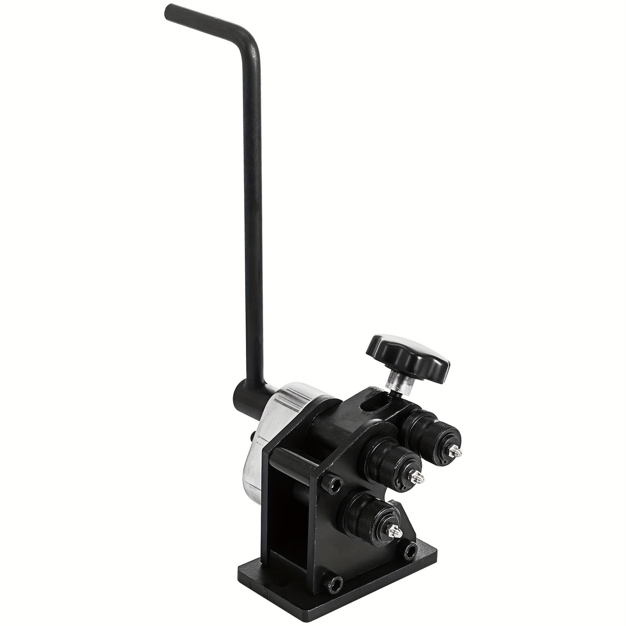 Manual Plate Steel Ring Bender - 13-1/2  Hand Crank Bender for 3 + Circular Rings, Heavy-Duty Portable Industrial Tool with Ergonomic Handle, No Assembly Required, Metalworking Equipment | Sturdy Base Design | Robust Machinery, Metal Bending Tool