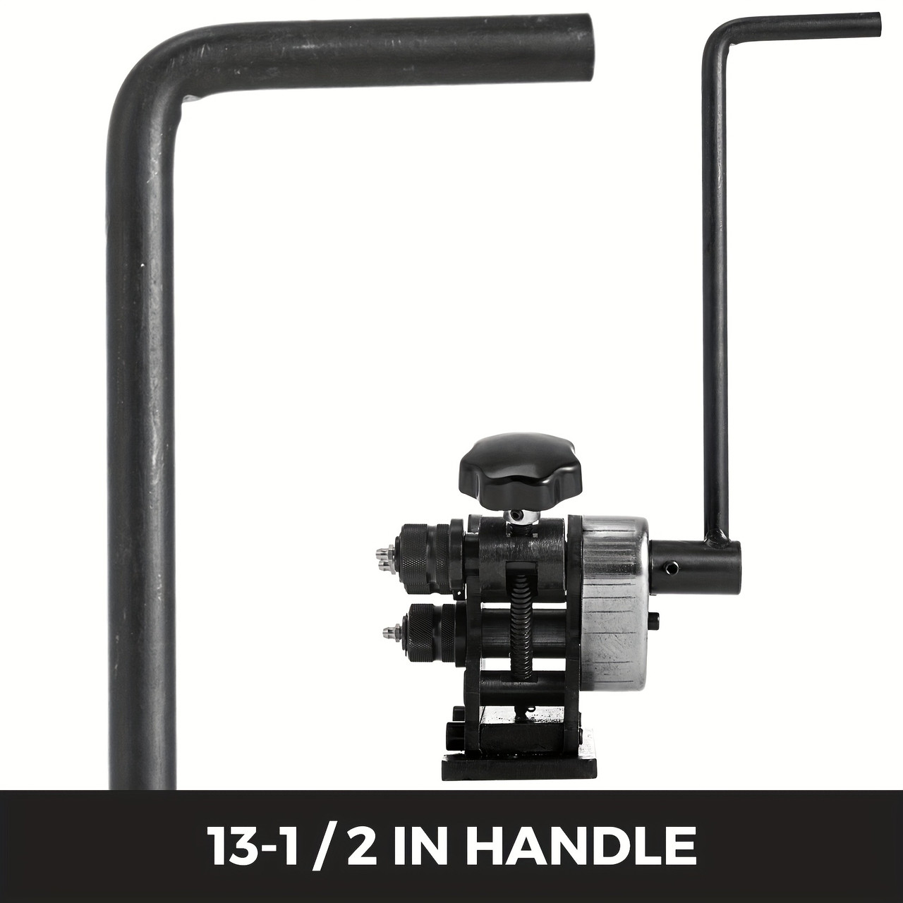 Manual Plate Steel Ring Bender - 13-1/2  Hand Crank Bender for 3 + Circular Rings, Heavy-Duty Portable Industrial Tool with Ergonomic Handle, No Assembly Required, Metalworking Equipment | Sturdy Base Design | Robust Machinery, Metal Bending Tool
