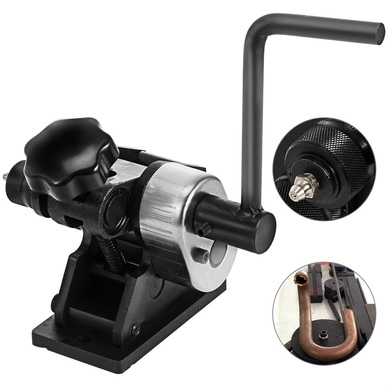 Manual Plate Steel Ring Bender - 13-1/2Â  Hand Crank Bender for 3 + Circular Rings, Heavy-Duty Portable Industrial Tool with Ergonomic Handle, No Assembly Required, Metalworking Equipment | Sturdy Base Design | Robust Machinery, Metal Bending Tool