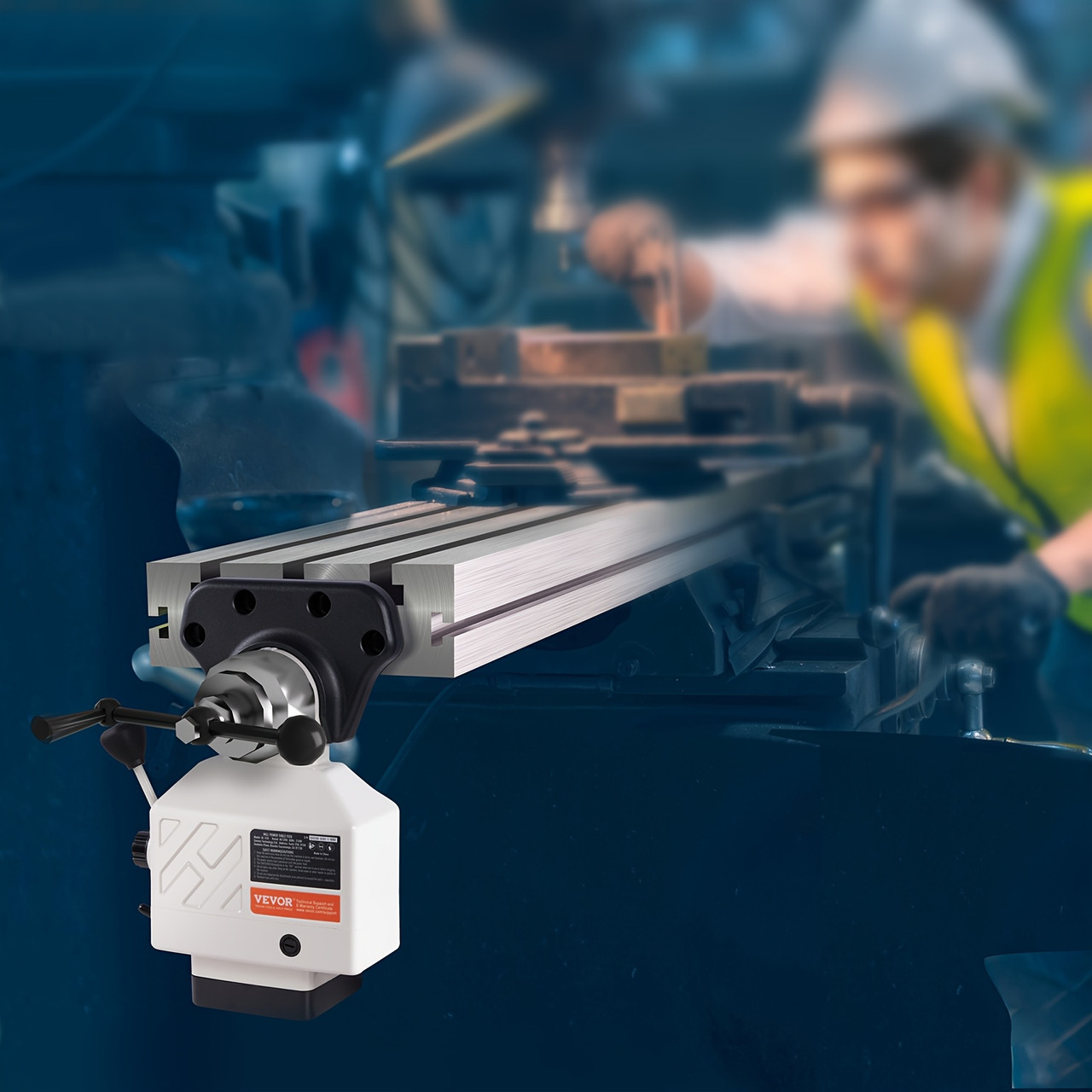 X-Axis Power Feed for Milling Machine, 450 In-lb Torque, 0-200RPM, 120V, 5/8" End Shaft Diameter - Precision Controlled Speed, Metal Construction, Includes Brackets and Accessories