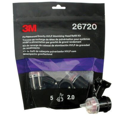 3Mâ„¢ 26720 Atomizing Head Refill Kit, 2 mm Size, Red, Use With: 3Mâ„¢ 26832 Performance HVLP Gravity Spray Gun