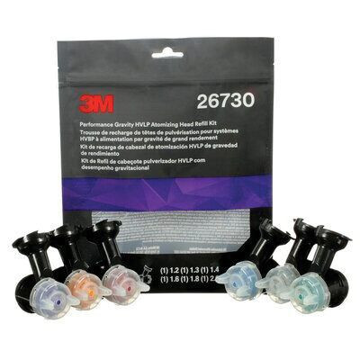 3Mâ„¢ 26730 Atomizing Head Refill Kit, 1.2 to 2 mm Size, Use With: 3Mâ„¢ 26832 HVLP Gravity Spray Gun