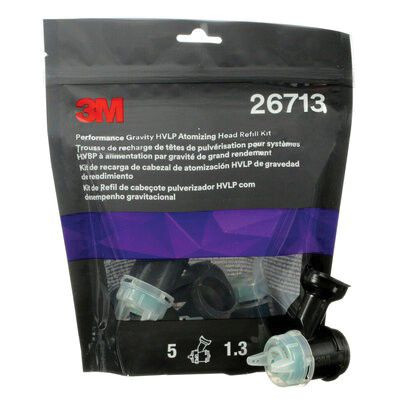 3Mâ„¢ 26713 Atomizing Head Refill Kit, 1.3 mm Size, Green, Use With: 3Mâ„¢ 26832 HVLP Gravity Spray Gun